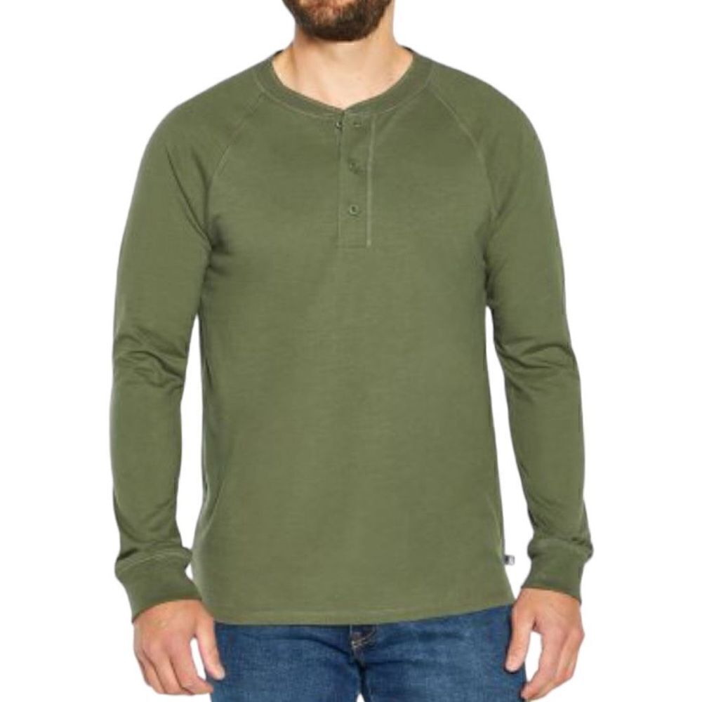 Gap Men's Long Sleeve Henley - Four Leaf Clover - Size Small